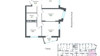 88.37 м² | 20 - 25 эт.