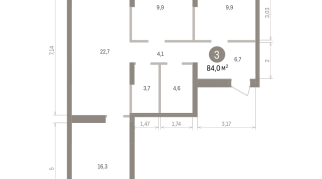 84.00 м² | 9 - 9 эт.