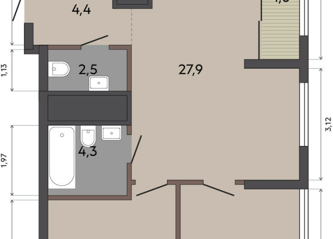 67.00 м² | 23 - 31 эт.