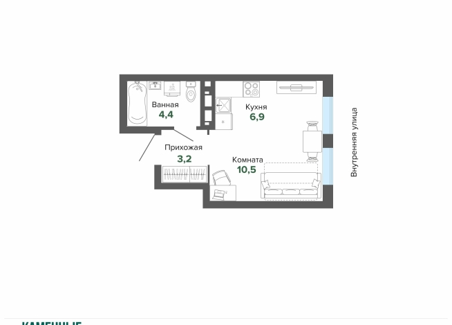 25.06 м² | 9 - 25 эт.