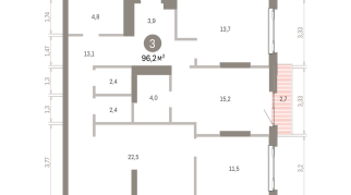 96.00 м² | 4 - 25 эт.