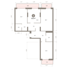 96.00 м² | 6 - 7 эт. 00