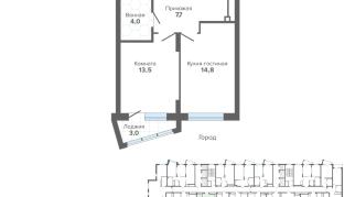 43.10 м² | 24 - 25 эт.