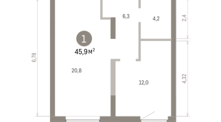 45.00 м² | 5 - 8 эт.