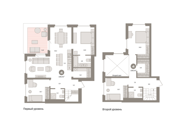 139.00 м² | 15 - 16 эт.