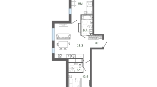 71.46 м² | 15 - 25 эт.