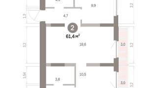 61.00 м² | 4 - 9 эт.