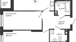 3-к квартира | 70.50 м² | 20 - 25 эт.