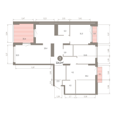 114.00 м² | 7 - 8 эт. 00