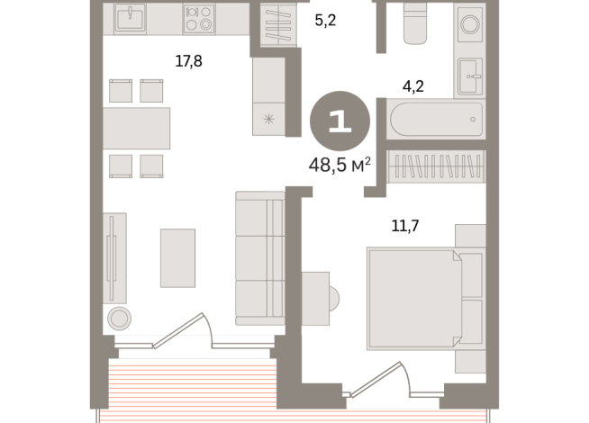 48.00 м² | 4 - 24 эт.