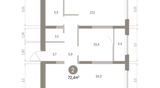 72.00 м² | 10 - 16 эт.