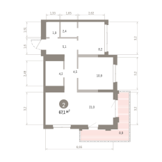 67.00 м² | 5 - 24 эт. 00