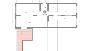 125.00 м² | 9 - 16 эт.