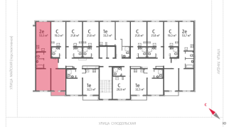 53.50 м² | 5 - 8 эт.