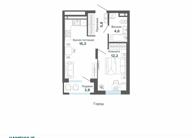41.64 м² | 9 - 25 эт.