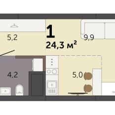 24.30 м² | 3 - 32 эт. 00