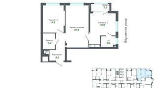 63.23 м² | 25 - 25 эт.