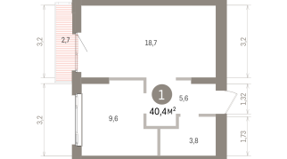 40.00 м² | 4 - 7 эт.