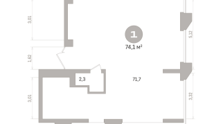 74.00 м² | 11 - 25 эт.