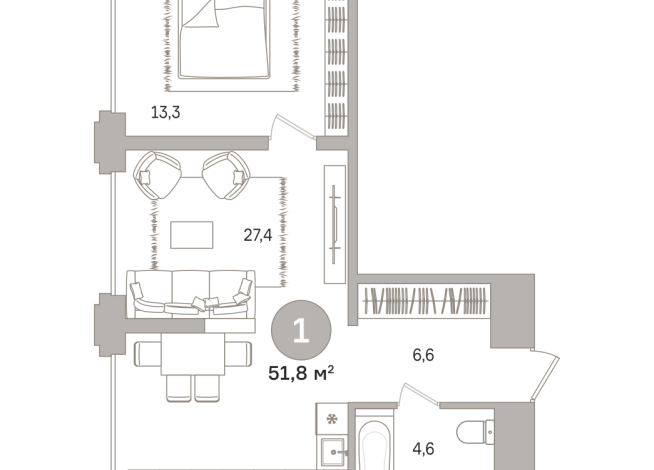 51.00 м² | 3 - 17 эт.