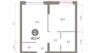 40.00 м² | 2 - 7 эт.