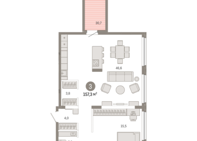157.00 м² | 8 - 8 эт.