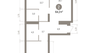 64.00 м² | 3 - 7 эт.