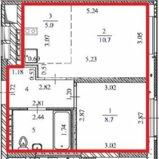 1-к квартира | 32.60 м² | 8 - 25 эт. 10