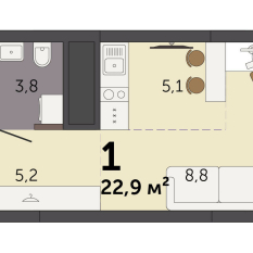 22.90 м² | 29 - 32 эт. 00