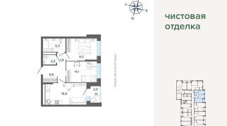 57.29 м² | 10 - 24 эт.