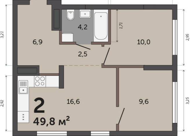 49.80 м² | 8 - 30 эт.
