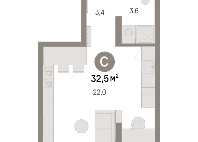 32.00 м² | 5 - 16 эт.