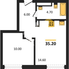 1-к квартира | 35.20 м² | 5 - 7 эт. 10