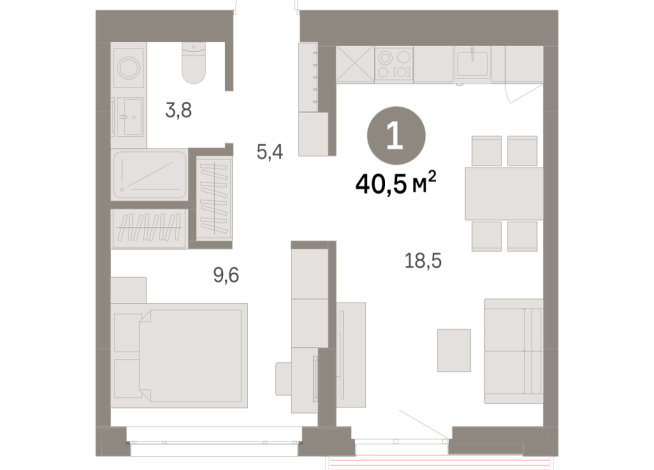 40.00 м² | 3 - 8 эт.
