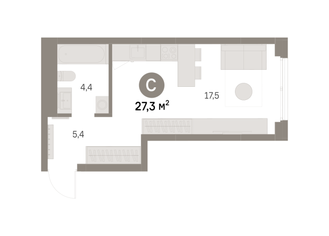 27.00 м² | 5 - 16 эт.