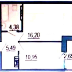 1-к квартира | 38.80 м² | 5 - 25 эт. 50