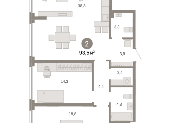 97.00 м² | 1 - 8 эт.