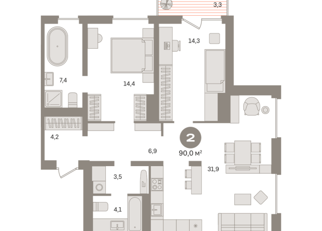 89.00 м² | 8 - 8 эт.