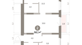 58.00 м² | 5 - 9 эт.