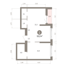 53.00 м² | 21 - 25 эт. 00