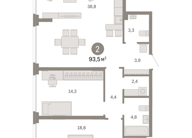 97.00 м² | 1 - 8 эт.