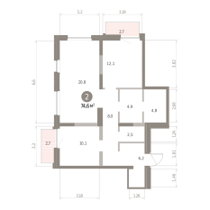 74.00 м² | 3 - 16 эт. 00