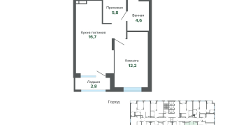 42.08 м² | 5 - 25 эт.
