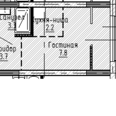1-к квартира | 19.80 м² | 7 - 8 эт. 01