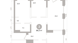 86.00 м² | 4 - 17 эт.