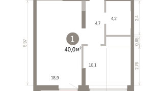 39.00 м² | 8 - 9 эт.