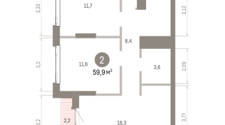 59.00 м² | 20 - 25 эт.