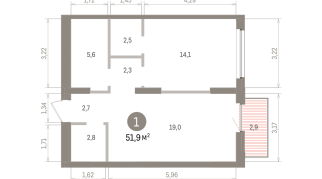 51.00 м² | 3 - 16 эт.
