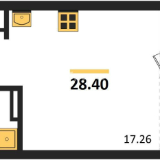 1-к квартира | 28.40 м² | 6 - 25 эт. 10
