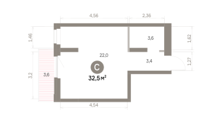 32.00 м² | 4 - 16 эт.